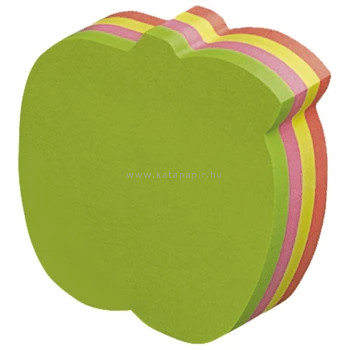   Jegyzettömb öntapadó, alma alakú, 70x70mm, 200lap, Info Notes