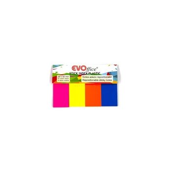   Jelölőcímke 20x50mm, 4x25lap, papír, vegyes neon színek EVOffice