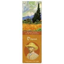 Könyvjelző 5x16cm, Van Gogh:Búzamező ciprusokkal