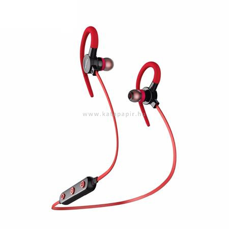 Fülhallgató, mikrofon, vezeték nélküli, Bluetooth, AWEI "B925BL", piros