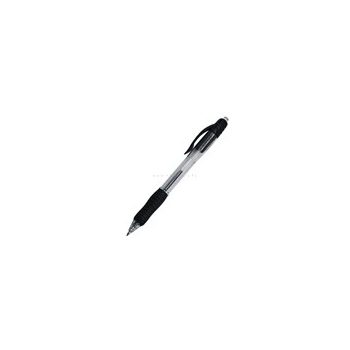   Golyóstoll 0,7mm, nyomógombos, gumírozott fogórész, fekete átlátszó test, Bluering® R2, írásszín fekete