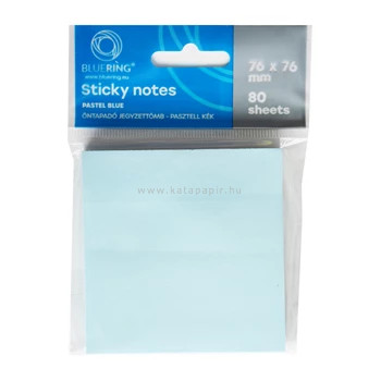   Jegyzettömb öntapadó, 75x75mm, 80lap, Bluering® , pasztellkék