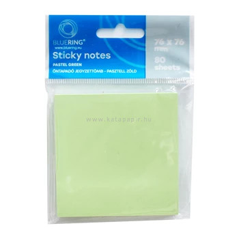   Jegyzettömb öntapadó, 75x75mm, 80lap, Bluering® , pasztellzöld