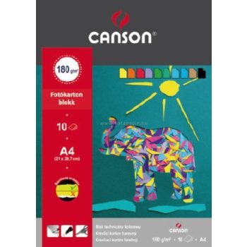   Fotókartonblokk, 10 lap, A4, 160g, CANSON "STUDENT", színes