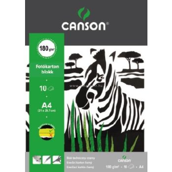   Fotókartonblokk, 10 lap, A4, 160g, CANSON "STUDENT", fekete