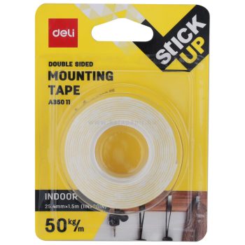   Ragasztószalag, kétoldalas, szivacs, 25,4 mm x 1,5 m, DELI "Stick UP", fehér
