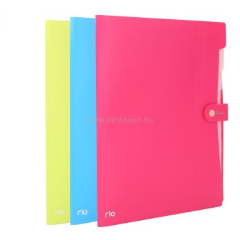  Harmonikamappa, PP, A4, 8 rekeszes, DELI "rio", vegyes szín