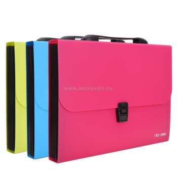   Irattáska, PP, A4, 13 rekeszes, DELI "Rio", vegyes színben