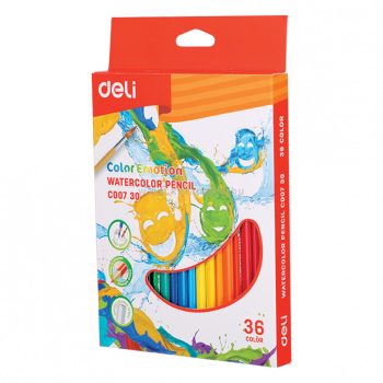   Akvarellceruza készlet, papírdobozban, DELI "COLOR EMOTION", 36 különböző szín