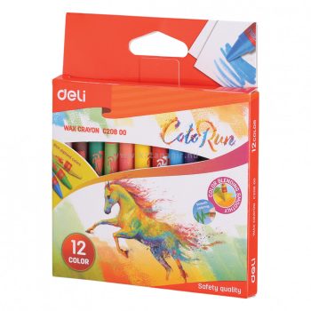   Zsírkréta, hengeres, DELI "ColoRun", 12 különböző szín