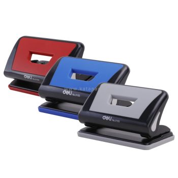   Lyukasztó, kétlyukú, 10 lap, műanyag, DELI "ESSENTIAL", vegyes szín