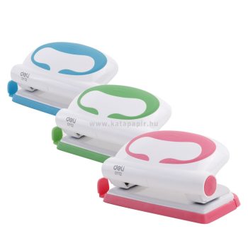   Lyukasztó, kétlyukú, 10 lap, műanyag, DELI "VIVID", vegyes szín