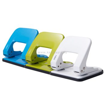   Lyukasztó, kétlyukú, 20 lap, fém, DELI "rio", vegyes szín