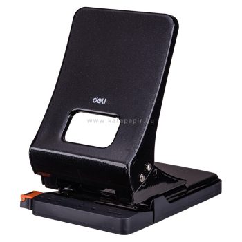   Lyukasztó, kétlyukú, könnyített mechanika, 45 lap, fém, DELI "EXPERT Effortless", fekete