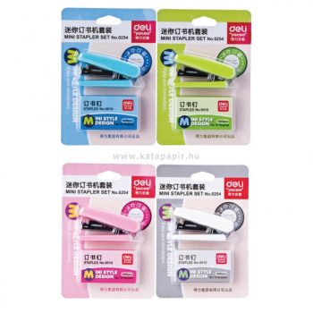   Tűzőgép készlet, No.10, 15 lap, DELI "MINI", vegyes szín