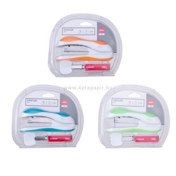   Tűzőgép készlet, 24/6, 26/6, 25 lap, DELI "VIVID", vegyes szín