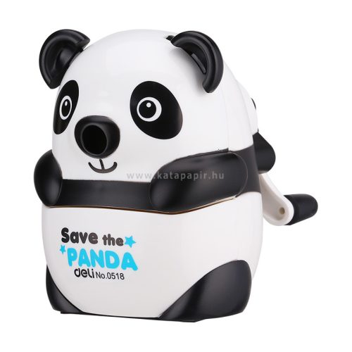 Hegyezőgép, asztali, DELI "Save the Panda", fekete/fehér