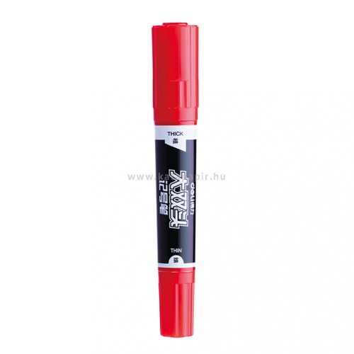 Alkoholos marker, 1,5/1-6 mm, kétvégű, DELI "Mate 2:1", piros
