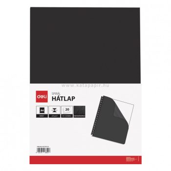   Hátlap, A4, 230 g, matt, 20 darabos, DELI "CORE", fekete