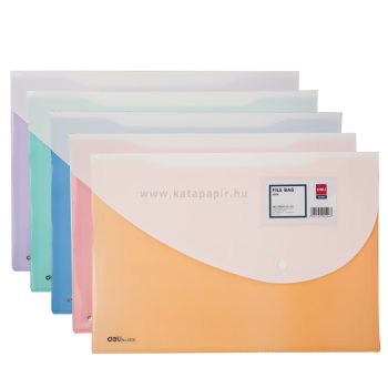   Irattartó tasak, PP, A4+, patentos, DELI "Macaron", vegyes szín