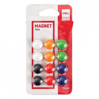   Mágneskorong, 15 mm, 12 db, DELI "UNIVERSAL", vegyes szín