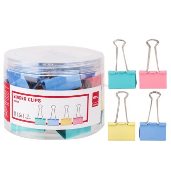   Iratcsipesz, fém, 41 mm, 24 darabos, DELI "ESSENTIAL", vegyes szín