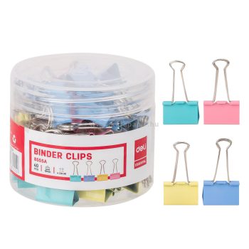   Iratcsipesz, fém, 19 mm, 40 darabos, DELI "ESSENTIAL", vegyes szín