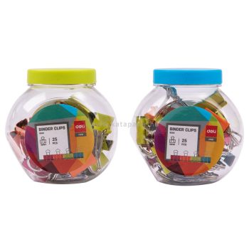   Iratcsipesz, fém, 19 mm, 25 darabos, DELI "VIVID", vegyes szín