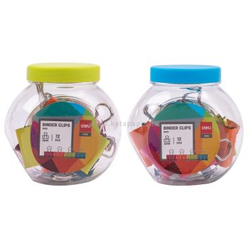   Iratcsipesz, fém, 25 mm, 12 darabos, DELI "VIVID", vegyes szín