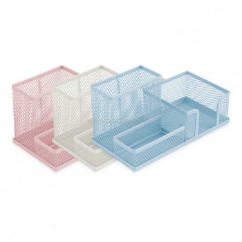  Írószertartó, fémhálós, 3 részes, DELI "VIVID", vegyes szín