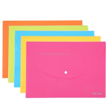   Irattartó tasak, PP, A4, patentos, DELI "rio", vegyes szín