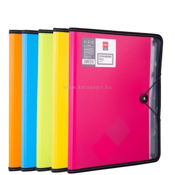  Konferenciamappa, PP, A4, 7 rekeszes, DELI "rio", vegyes szín