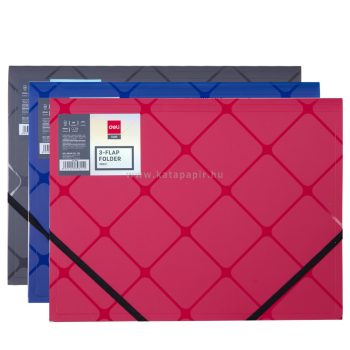 Gumismappa, PP, A4, DELI "CUBE", vegyes szín