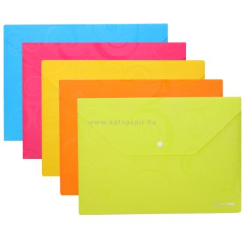   Irattartó tasak, PP, A4, patentos, DELI "rio", vegyes szín