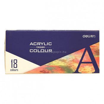   Akrilfestékkészlet, 18x12 ml, DELI "ARTE Nuevo", 18 különböző szín