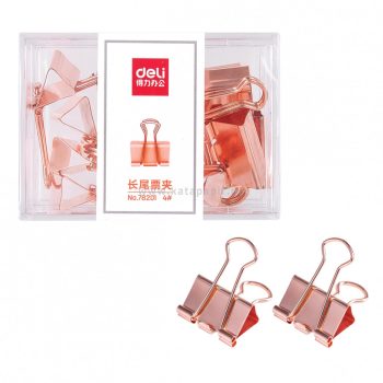   Iratcsipesz, fém, 25 mm, 12 darabos, DELI "Rose Gold"