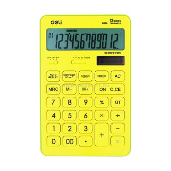   Számológép, asztali, 12 számjegy, DELI "Macaron-120", sárga