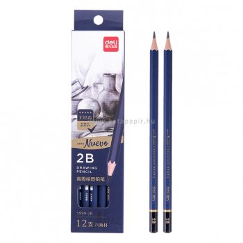   Grafitceruza, 2B, hatszögletű, 12 darabos, DELI "ARTE Nuevo"