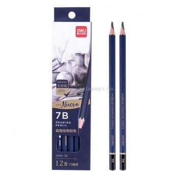   Grafitceruza, 7B, hatszögletű, 12 darabos, DELI "ARTE Nuevo"