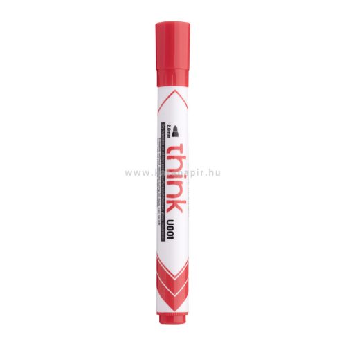 Tábla- és flipchart marker, 2,0 mm, gömbölyű, DELI "Think", piros