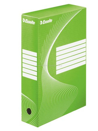Archiváló doboz, A4, 80 mm, karton, ESSELTE "Boxycolor", zöld