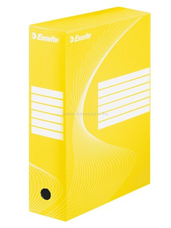 Archiváló doboz, A4, 100 mm, karton, ESSELTE "Boxycolor", sárga