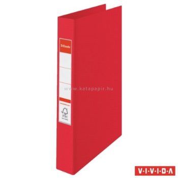   Gyűrűs könyv, 2 gyűrű, 42 mm, A4, PP, ESSELTE "Standard", Vivida piros