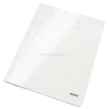   Gyorsfűző, laminált karton, lakkfényű, A4, LEITZ "Wow", fehér