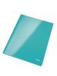 Gyorsfűző, laminált karton, lakkfényű, A4, LEITZ "Wow", jégkék
