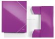 Gumis mappa, 15 mm, karton, A4, lakkfényű, LEITZ "Wow", lila