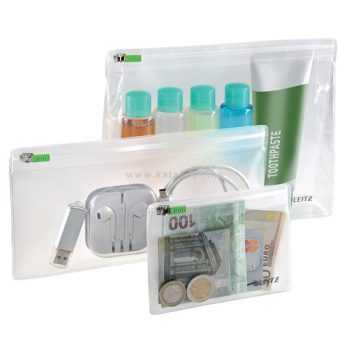   Utazótasak, vegyes méret, cipzáras, LEITZ "Complete Zip" 3 db/csom