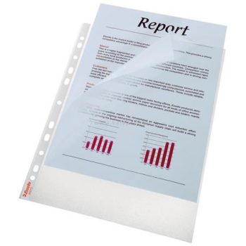   Genotherm, felül és a belső oldalon nyitott, lefűzhető, A4, 85 mikron, narancsos felület, ESSELTE, 100 db/cs