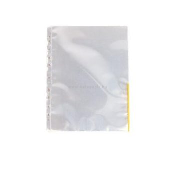   Genotherm, lefűzhető, felül/oldalt félig nyitott, A4, 105 mikron, víztiszta, ESSELTE, sárga, 100 db