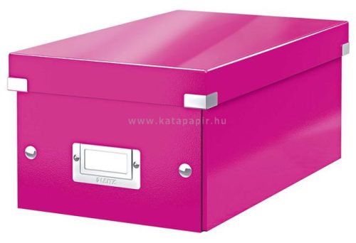 DVD tároló doboz, LEITZ "Click&Store", rózsaszín